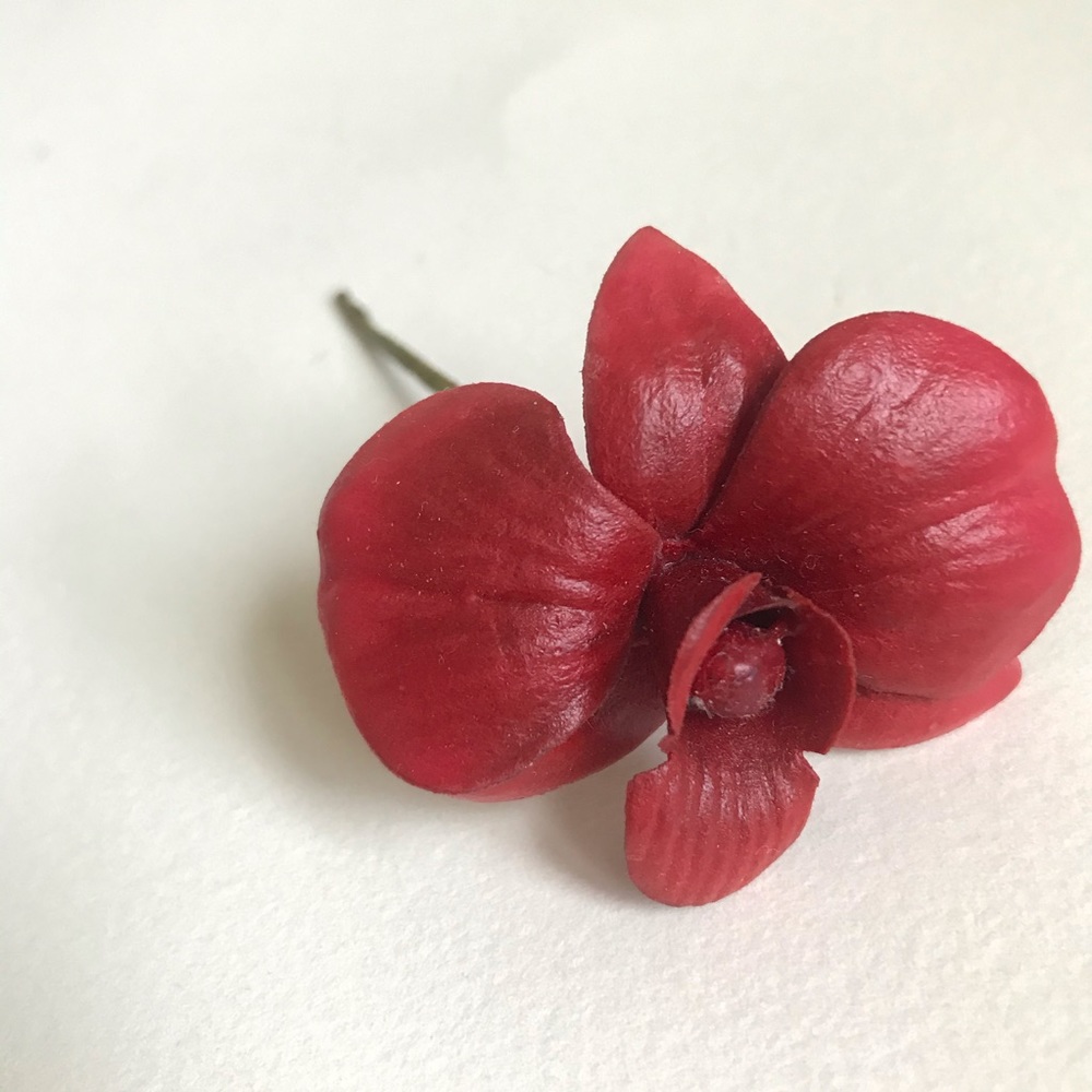 Red Orchid hair accessory flown in from Hawaii!